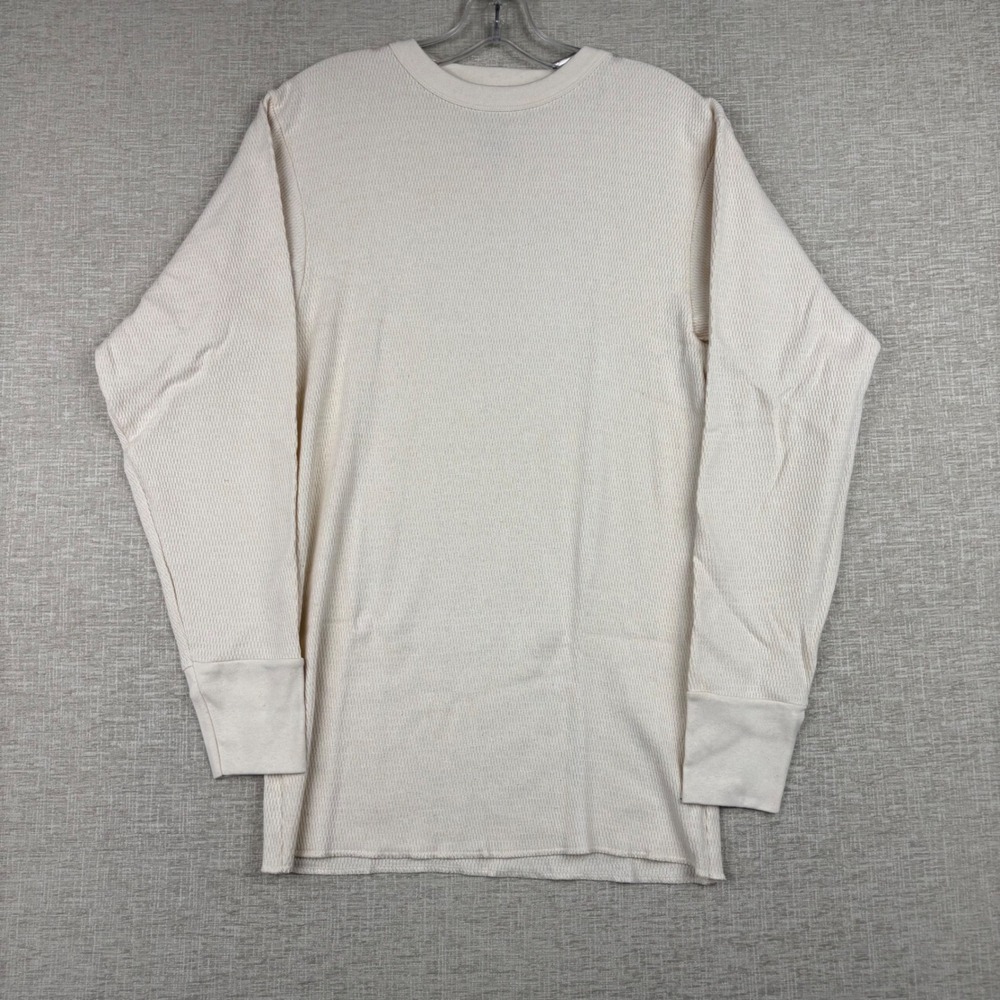 Indera Y2K Mens Large Cotton Thermal Waffle Knit Crew Neck Top**New w/ Tags **